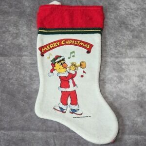 Jim Henson Merry Christmas Bert Stocking 15" Sesame Street Vintage